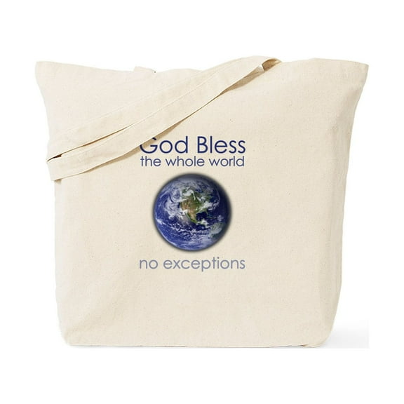 CafePress - God Bless The Whole World Tote Bag - Unisex Canvas Tote Bag, Beige, 1-Piece