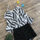 thumbnail image 5 of Trajes de baño Tankini para mujer Top Tankini con volantes en capas y pantalones cortos Trajes de baño de dos piezas Adepaton  HMHZ323-14, 5 of 5