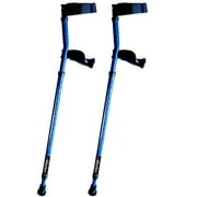 in-Motion Forearm Crutches | Spring Assist | Ergonomic Handles | Articulating Tips | Size Tall (4'9" - 6'3") | Metallic Blue
