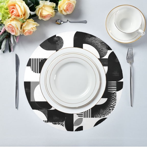 IAUYY Set of 1 Round Placemats for Dining Tables Heat-Resistant and Wear-Resistant DIY Printing Design Table Placemats，Applicable for Christmas Outstanding Layout