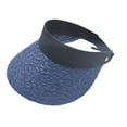 thumbnail image 2 of SPRING PARK Women Summer Straw Hat Visor Fold able Roll Up Wide Brim Open Top Sun Cap, 2 of 4