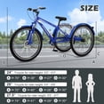 thumbnail image 6 of MOPHOTO 7 Speed 24''/26''/27.5" Adult Tricycle for Seniors with Big Basket, Exercise Men's Women's Bicycle, 3 Wheel Cruiser Bike Adjustable Seat Post, Disc Brakes Safe and Durable Adult Trikes, 6 of 10