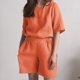 thumbnail image 2 of Moda mujer Casual verano sólido cuello redondo manga corta Top + pantalón corto conjunto Wmkox8yi bvn217, 2 of 9