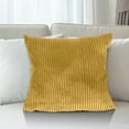 thumbnail image 4 of PONPRNGY Throw Pillow Covers Decorative 1Pc Soft Velvet Corduroy Striped Square Cushion Cover for Bench Couch Decor, 15 x 15 inch, 4 of 5