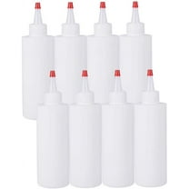 8 Packs 6.8oz Plastic Squeeze Bottles Dispensing Bottles with Red Tip Caps for Glue Paint Acrylic Pouring Art and Crafting Project DIY