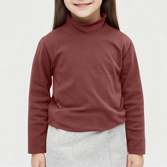 Bnwani Long Sleeve Toddler T Shirt Cotton Warm Casual Solid Tops 3-4t