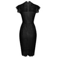 thumbnail image 4 of FcBaudy Robe Sans Manches Col Rond, Robes d'Été pour Femmes, Robes Femmes Tempérament Col Rond Robe Crayon Vintage Dentelle Robe Crayon Femme, 4 of 6