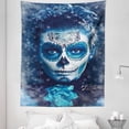 thumbnail image 1 of Sugar Skull Tapestry, Santa Muerte Concept Winter Season Ice Cold Snowflakes Frozen Dead Folkloric, Fabric Wall Hanging Decor for Bedroom Living Room Dorm, 5 Sizes, Multicolor, by Ambesonne, 1 of 1