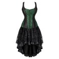 thumbnail image 4 of Women Gothic Corset Dress, Vintage Jacquard Bustier Top with High Low Ruffle Skirt Set, Victorian 2 Piece Outfit for Holiday Party and Stage Performance, 4 of 4