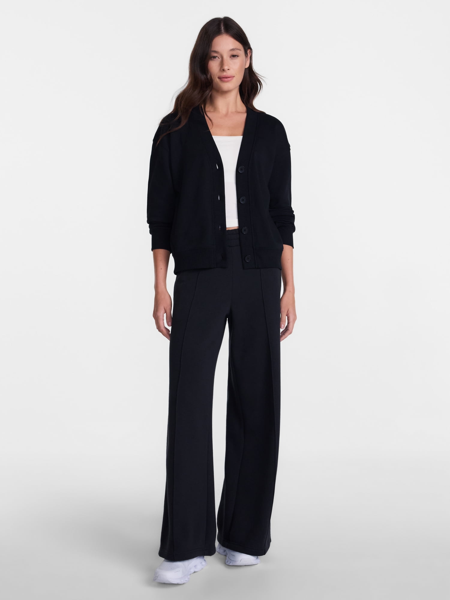 Athletic Works Women's and Women's French Terry Cardigan with Long Sleeves, Sizes XS-4X