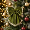 thumbnail image 2 of HWRETIE Vintage Green Velvet Bows,for Christmas Tree toppers,Wreaths,Gift Wrapping & Party Decorations, 2 of 8
