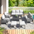thumbnail image 1 of AECOJOY 7-Piece Outdoor Patio Set – Gray, Aluminum Sectional Sofa with Coffee Table, Seats 9, 1 of 8