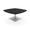 Black Cypress w/Silver Base, variant on 42" Wide Arc Boat Shaped Coffee Table With Square Metal Base