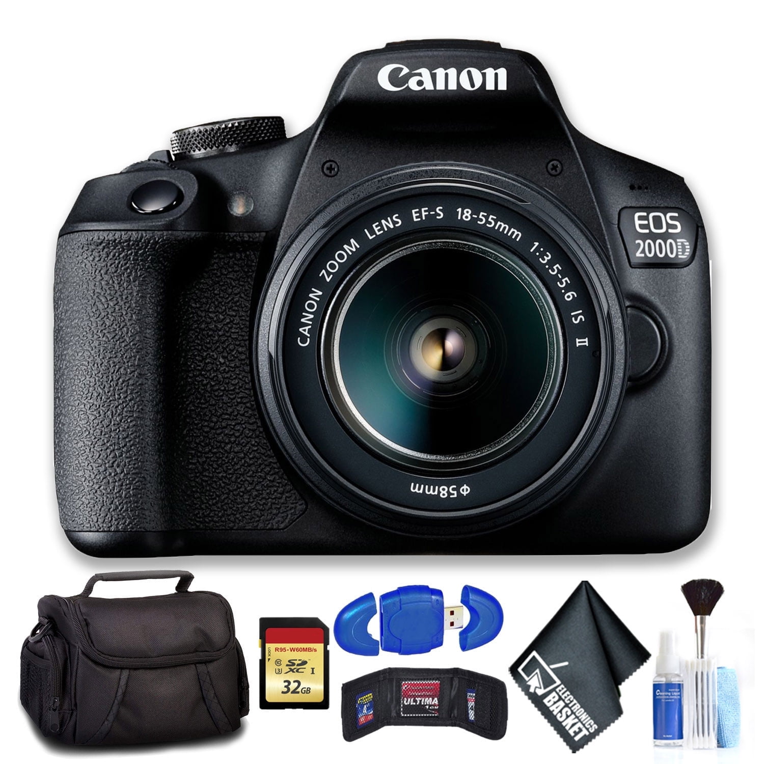 Canon EOS 2000D with EF-S 18-55mm IS II Lens (Intl Model) Deluxe Bundle(International Model)