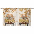 thumbnail image 7 of Sheer Curtains 45 inches Long, Fall Squirrel Sunflower Pumpkin Leaves Linen Light Filtering Sheer Window Curtains Rod Pocket Voile Drapes for Bedroom Living Room, 52"W x 45"L 2 Panels, 7 of 7