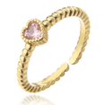 thumbnail image 1 of Anneau Ouvert Coeur Strass: Empilable Réglable Bague Midi Bijoux, 1 of 4