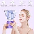 thumbnail image 2 of Vaporizador facial, rociador de niebla humectante para la piel, poros faciales, limpiador profundo, vapor térmico, enchufe de EE. UU., Morado, 110 V Advancent CE1757-01B, 2 of 6