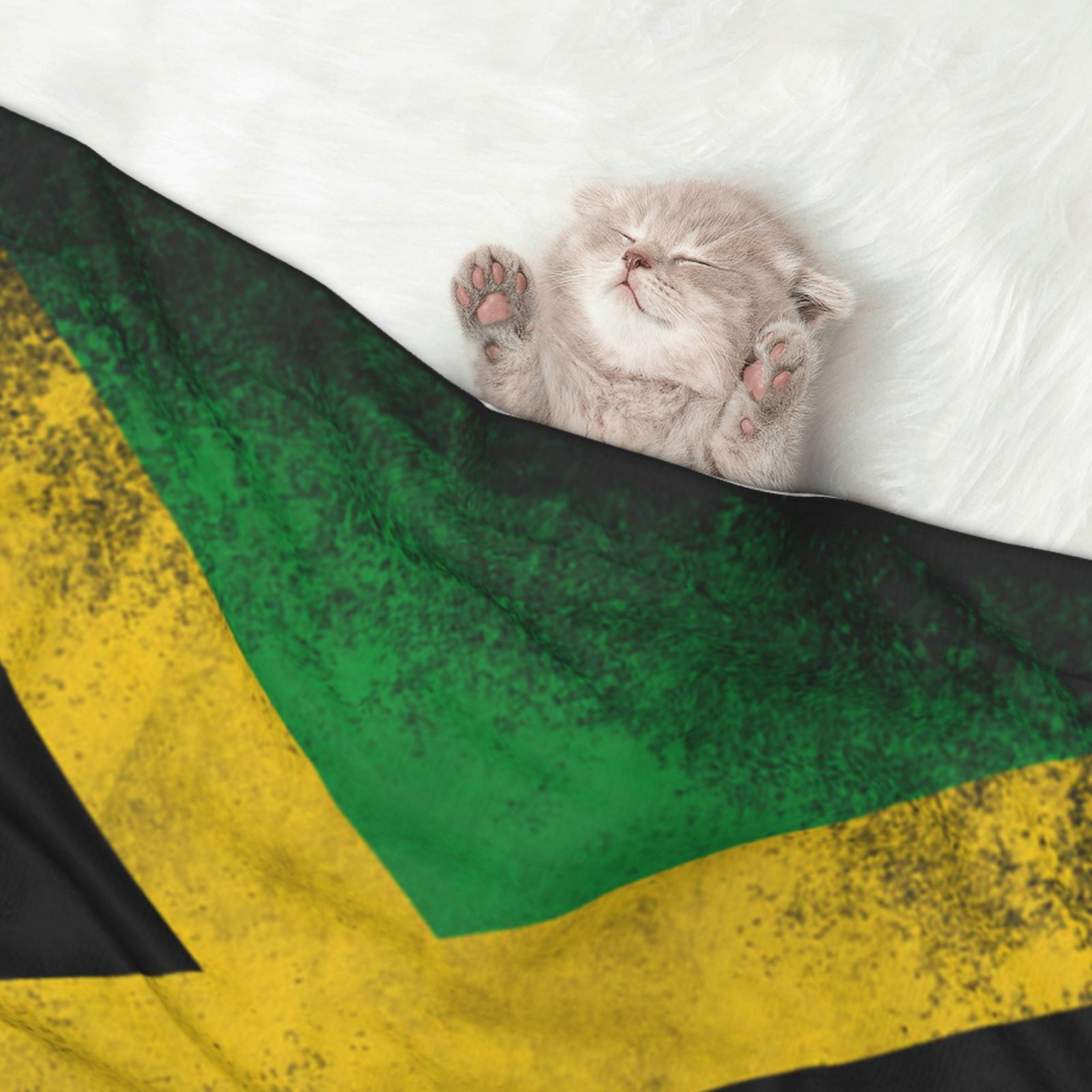 Jamaica Flag Jamaican Print Dog Blanket Soft Warm Flannel Cat Blanket Great Pet Throw for Cats Puppy Small Medium Large Dog