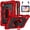 Red, variant on Shockproof Case for iPad (A16) 11th Generation 11 inch 2025, Heavy Duty Rugged Cover, Built-in Kickstand & Hand Strap & Shoulder Strap