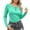 Mint Green, variant on Diufon Tight Long Sleeve Shirts for Women Stretchy Casual T Shirts Fall Fashion Button Crewneck Basic Tops