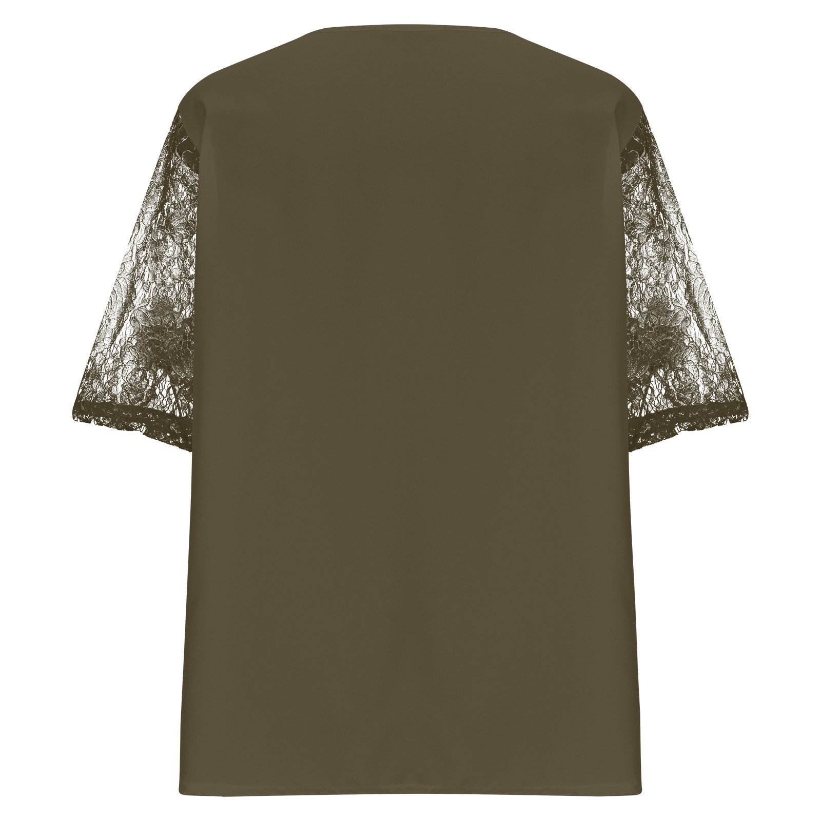 Pntutb Women's Clearance,Women's Causal Round Neck Solid Blouse Lace Short Sleevet-Shirt Summer Plus Size Tops Rollback Clothes
