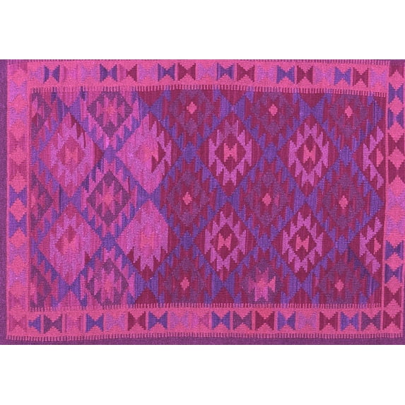 Ahgly Company Indoor Rectangle Oriental Purple Traditional Area Rugs, 8' x 12'