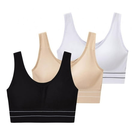 

Xmarks Plus Size Racerback Sports Bras for Women High Support Large Bust - Comfortable Workout Yoga Shockproof Breathable Running Bra(3-Packs)