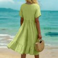 thumbnail image 4 of CIENVNSTG Women's Casual Dresses Solided Color Spring Comfortable Party Dress Elegant Eye-Catching Cocktail Dresses for Women L, 4 of 5