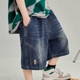 thumbnail image 5 of Mnyotv Boy's Jorts Baggy Jean Shorts Straight Leg Loose Denim Shorts with Pockets summer clothes, 5 of 5