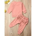 thumbnail image 2 of Aunavey Baby Girl Clothes Kids Outfits Rainbow Sweatshirt T-shirt Ruffle Long Pants 2pcs-Set Clothing, 2 of 6
