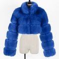 thumbnail image 5 of Fesfesfes Coat for Womens Ladies Warm Faux Furry Coat Jacket Winter Solid V-neck Outerwear, 5 of 5