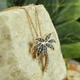 thumbnail image 3 of AFFY Greenish Blue & White Natural Diamond Palm Tree Pendant Necklace in 14k Rose Gold Over Sterling Silver (0.10 cttw), 3 of 5