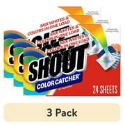 (3 pack) Shout Color Catcher, Laundry Dye-Trapping Sheets, 24 Sheets
