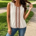 thumbnail image 5 of Sokhug Linen Cotton Round Neck Womens for Women Embroidered Vertical Stripe Sleeveless Tank Top, Loose Fit Casual Outdoor Daily Shirts (No ratings yet), 5 of 7