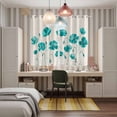 thumbnail image 6 of Curtains 84 Inches Long 2 Panels, Turquoise Flowers Grommets Window Treatment Curtain, Spring Retro Watercolor Botanical Floral Thermal Curtains Drapes for Living Room/Bathroom, 6 of 9