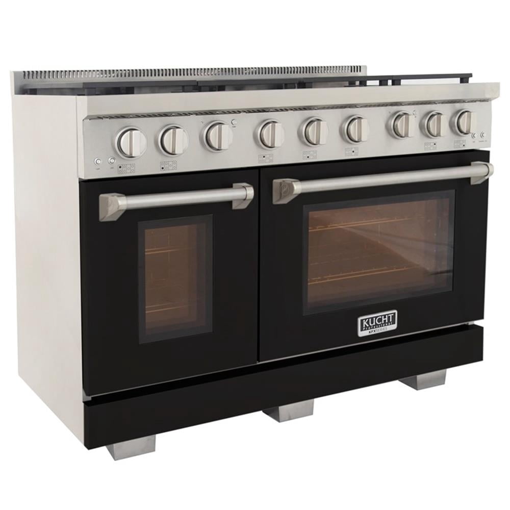 Pemberly Row 48" Propane Gas Range in Black with True Simmer Burners