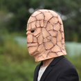 thumbnail image 2 of Máscara de Halloween, máscara de hombre de piedra, máscara temática circundante de película, tocado de fiesta de baile alienígena, 2 of 5