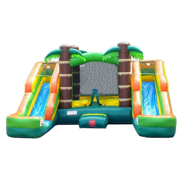 Pogo Crossover Double Water Slide Bounce House Combo Tropical Walmart Com Walmart Com