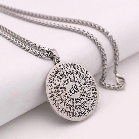 ZKD islam Asma-ul-Husna 99 Names of ALLAH stainless steel pendant necklace muslim gift