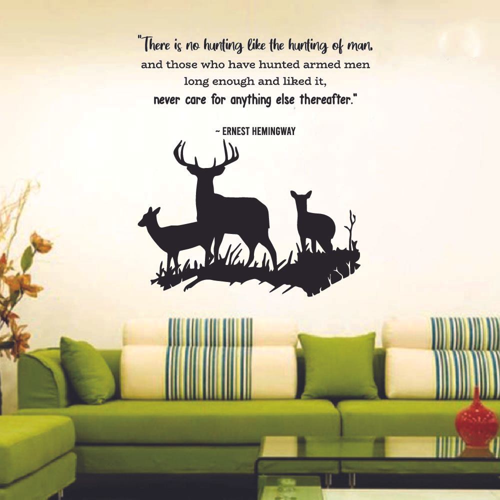 Never Care For Anything Quote Hunting Hunter Huntsman Hunt Forest Animal Animals Quotes Wall Decal Sticker Vinyl Art Mural for Girls / Boys Home Room Walls Bedroom House Decor Decoration (20x20 inch) - image 3 of 3
