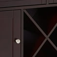 thumbnail image 3 of Kings Brand Furniture - Morovis Wine Cabinet Breakfront Buffet Storage Console Table, Dark Cherry, 3 of 6