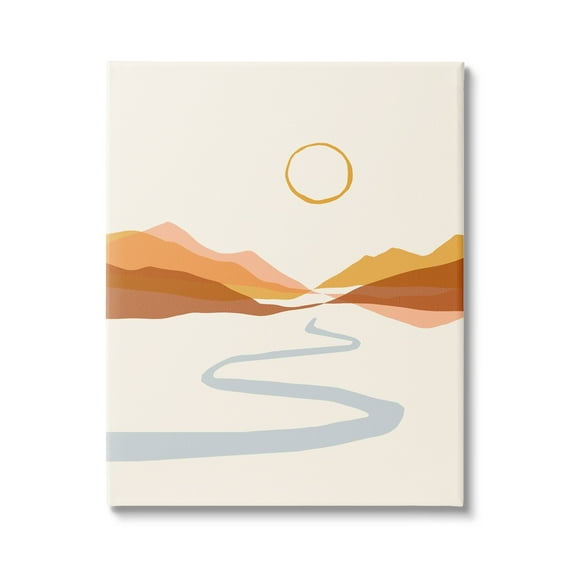 Stupell Industries River Path Leading Terracotta Mountains Modern Desert Illustration,16 x 20, Design by Victoria Barnes