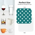 thumbnail image 6 of Honeii White Polka Dots With Teal Background Print Leather Coaster Set of 4, Ideal for Safeguarding Your Furniture from Drinks Spills and Effortless Cleanup-Square, 6 of 6