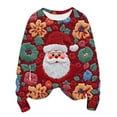 thumbnail image 2 of Women's Christmas Sweatshirt Long Sleeve Crewneck 3D Graphic Print Pullover Casual Comfort Fall Winter Tops for Xmas Holiday Party, 2 of 4