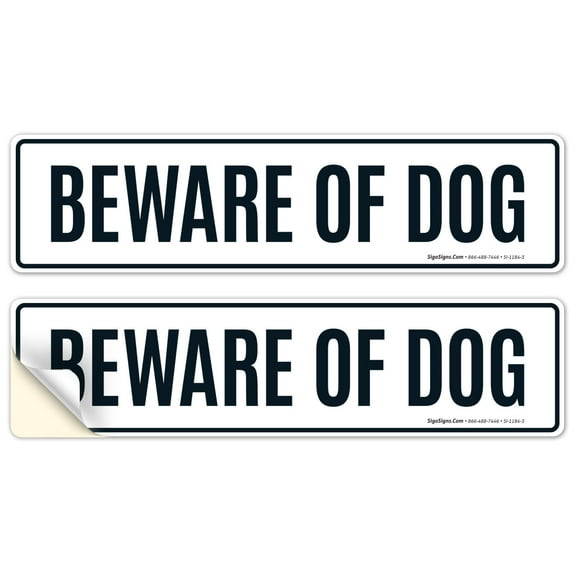Beware Of Dog Sign, Rectangle Black Text Sign,