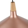 thumbnail image 5 of Lighting IRONCLAD Contemporary-Style 1 Light Matt Rose Gold Ceiling Mini Pendant 15" Wide, 5 of 5