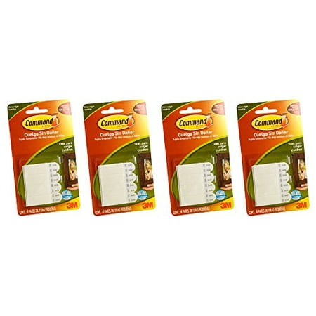 Command Small Picture Hanging Strips, White, 4 Strip, 4 Pack