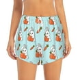 thumbnail image 2 of Sigee Rabbit Is Eating Carrots for Women's Athletic Shorts High Waisted Running Shorts Pocket Sporty Short Gym Elastic Workout ShortsSmall, 2 of 9