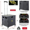 thumbnail image 6 of dbest products Quik Cart 360 Four Wheeled Rolling Crate Teacher Utility with seat Heavy Duty Collapsible Basket with Handle, Black, 6 of 6