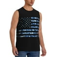 thumbnail image 2 of Balery Navy Camouflage American Flag Men's Sleeveless Muscle Shirts Workout Tank Top, Moisture Wicking, Odor Protection-Large, 2 of 8